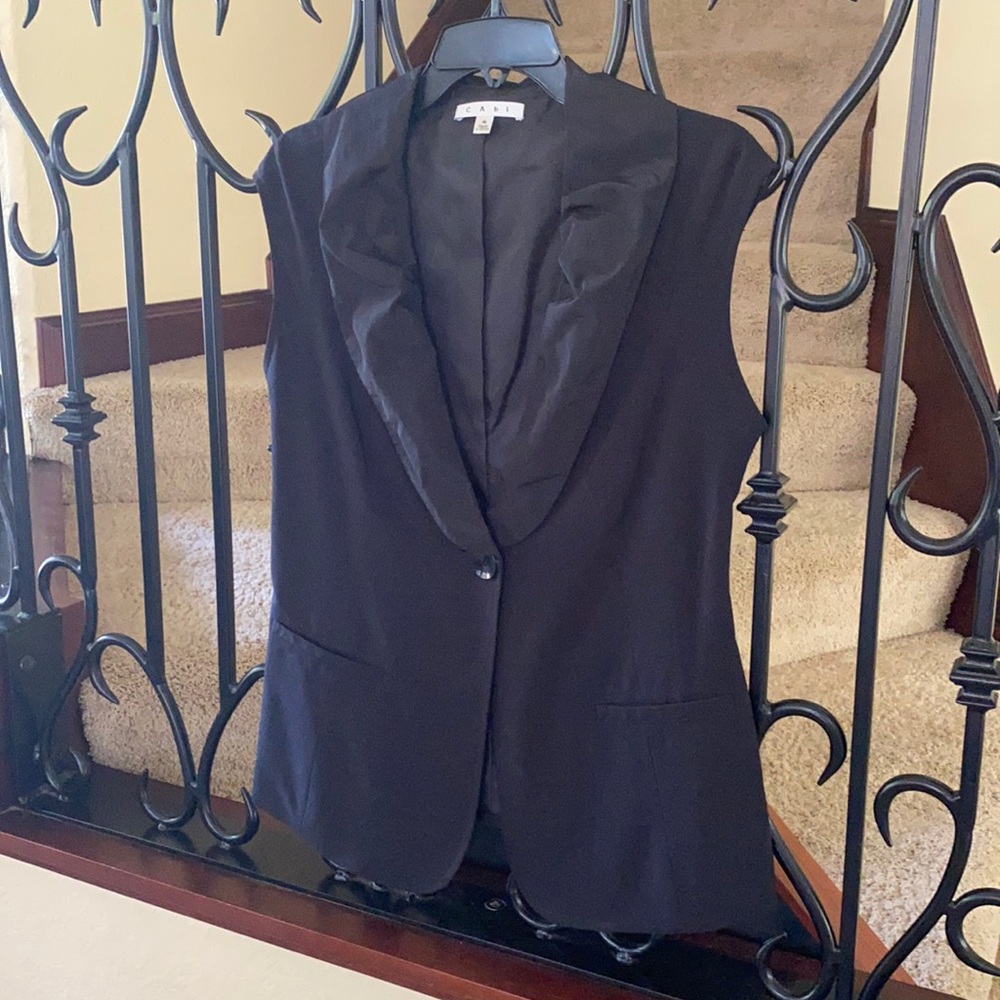 Cabi black tuxedo vest